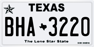 TX license plate BHA3220