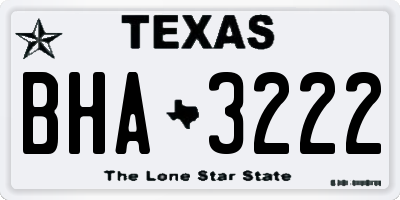 TX license plate BHA3222
