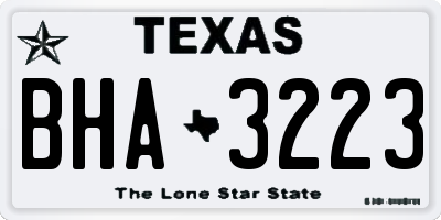 TX license plate BHA3223