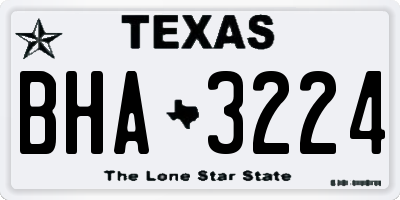 TX license plate BHA3224