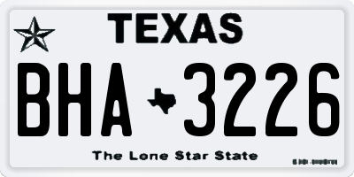 TX license plate BHA3226