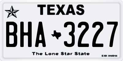 TX license plate BHA3227