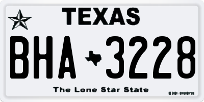 TX license plate BHA3228