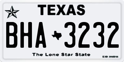 TX license plate BHA3232