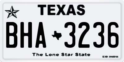 TX license plate BHA3236
