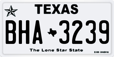TX license plate BHA3239
