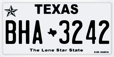TX license plate BHA3242