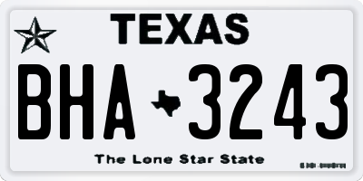 TX license plate BHA3243