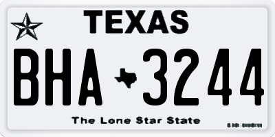 TX license plate BHA3244