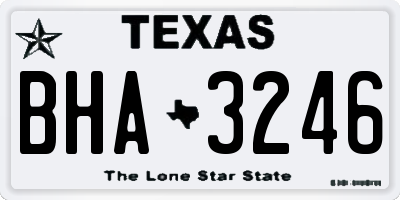 TX license plate BHA3246
