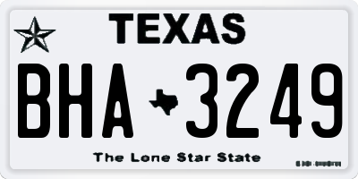 TX license plate BHA3249