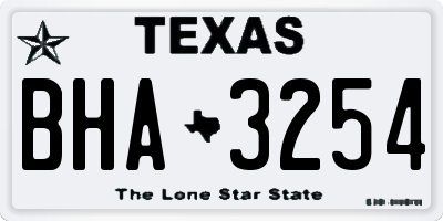TX license plate BHA3254