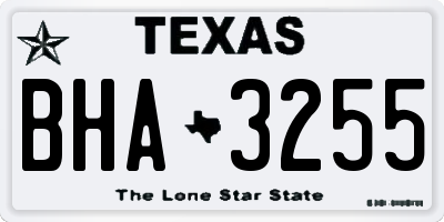 TX license plate BHA3255