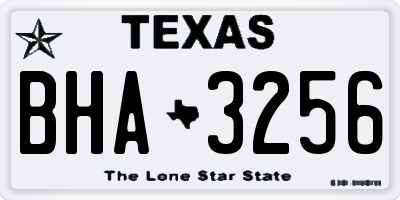 TX license plate BHA3256