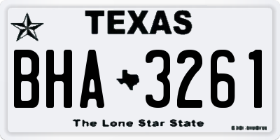 TX license plate BHA3261
