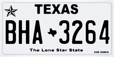 TX license plate BHA3264