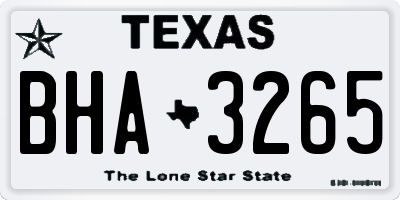 TX license plate BHA3265