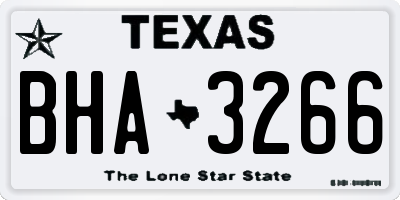 TX license plate BHA3266