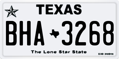 TX license plate BHA3268