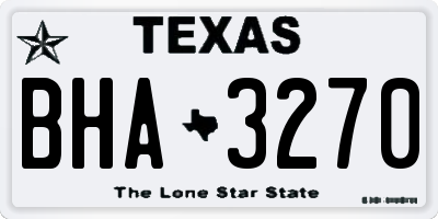 TX license plate BHA3270