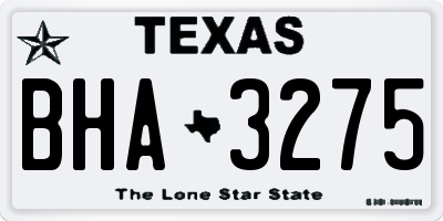 TX license plate BHA3275