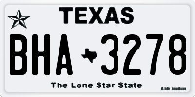 TX license plate BHA3278