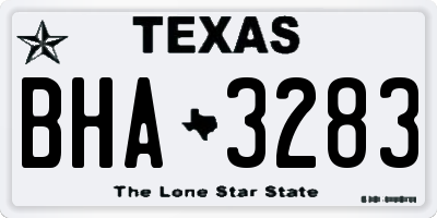 TX license plate BHA3283