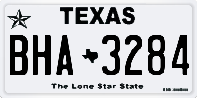 TX license plate BHA3284