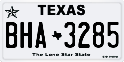 TX license plate BHA3285
