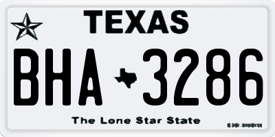 TX license plate BHA3286