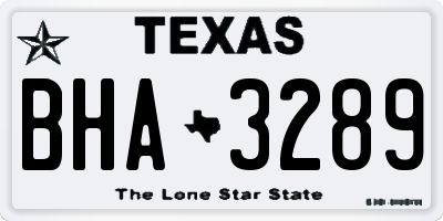 TX license plate BHA3289