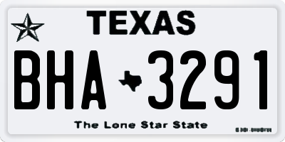 TX license plate BHA3291