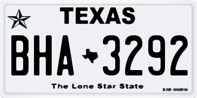 TX license plate BHA3292