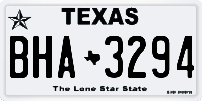 TX license plate BHA3294