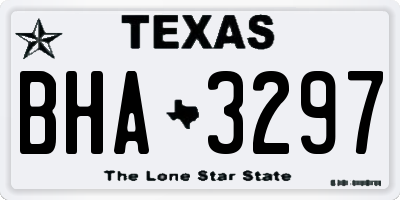 TX license plate BHA3297