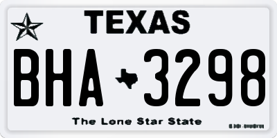TX license plate BHA3298