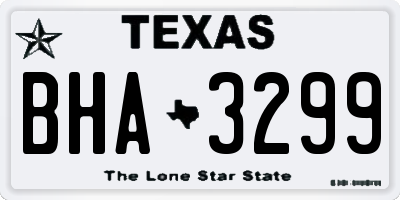 TX license plate BHA3299