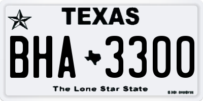 TX license plate BHA3300