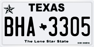 TX license plate BHA3305