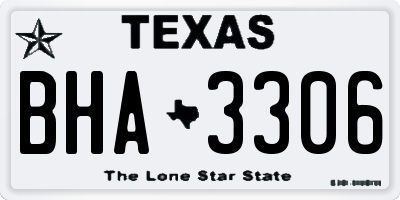 TX license plate BHA3306
