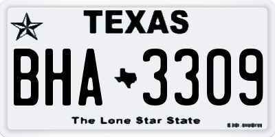 TX license plate BHA3309