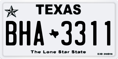 TX license plate BHA3311
