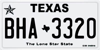 TX license plate BHA3320