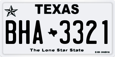 TX license plate BHA3321