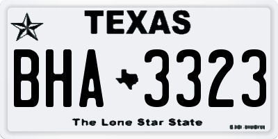 TX license plate BHA3323