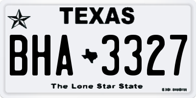 TX license plate BHA3327