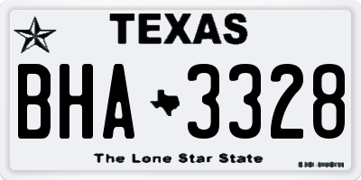 TX license plate BHA3328