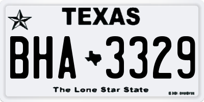 TX license plate BHA3329