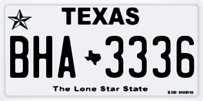 TX license plate BHA3336