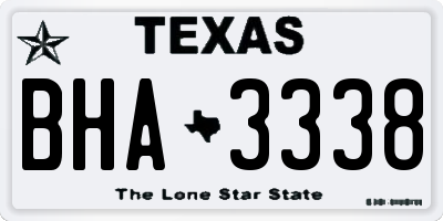 TX license plate BHA3338